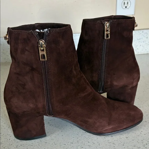 Coach Dark Brown Suede Ankle Booties - Picture 3 of 13